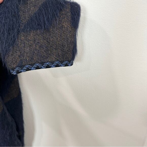 Stella McCartney Alpaca Wool Blend Blanket Draped Coat Houndstooth RARE 44 10 - Picture 5 of 8